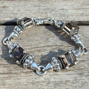 LAGOS Smokey quartz sterling silver + 18k bracelet